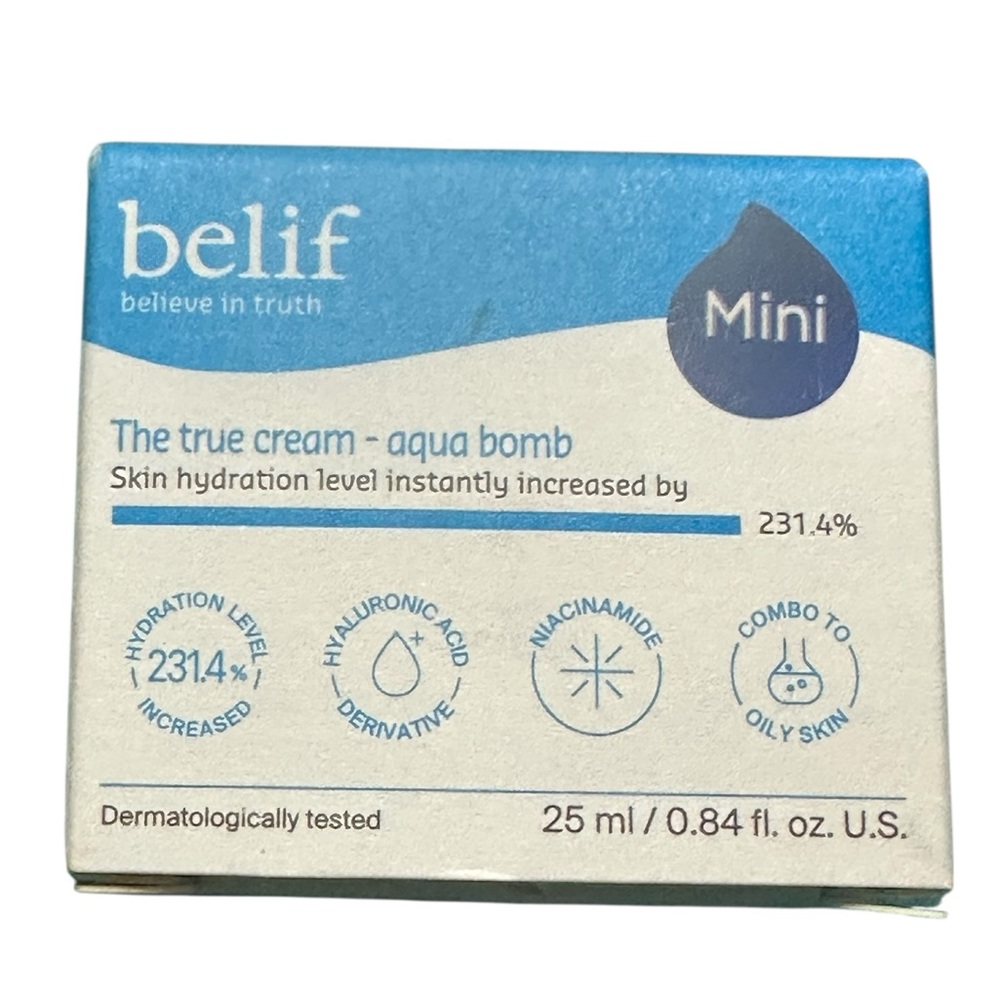 belif The True Cream Mini Aqua Bomb with Hyaluronic Acid and Niacinamide 0.84 oz - Picture 5 of 9